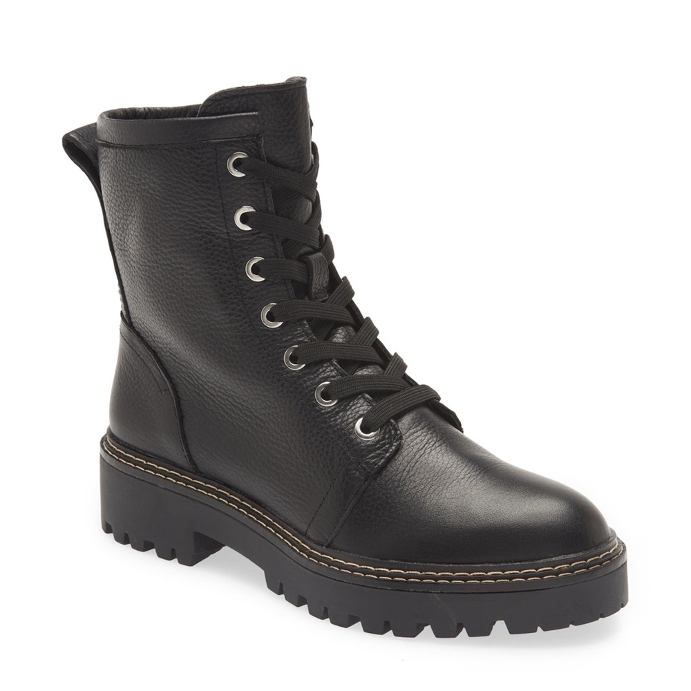Nordstrom Moonie Water Resistant Leather Combat Boot (Women)